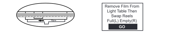 Diagram showing orientation of film for rewinding