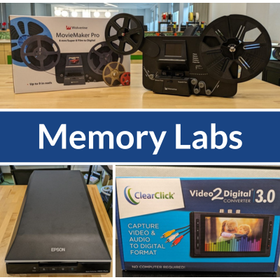 Memory Labs. Wolverine 8mm film digitizer, epson photo scanner, ClearClick Digital 3.0 box